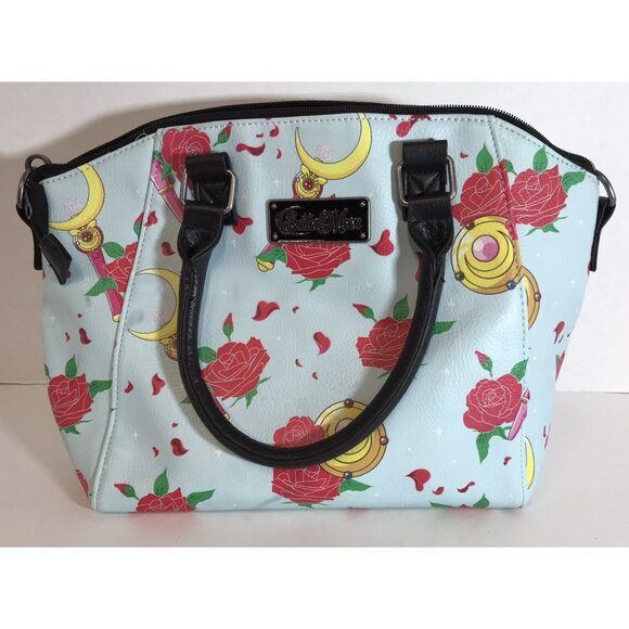 RARE! Loungefly Sailor Moon Purse Crossbody & Satchel Gadgets & Roses Print READ - Picture 1 of 16